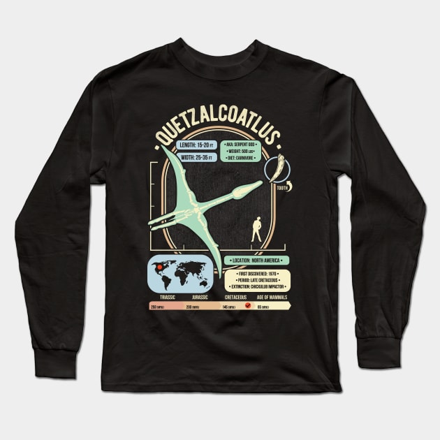 Dinosaur Facts - Quetzalcoatlus Science & Anatomy Gift Long Sleeve T-Shirt by GeekMachine